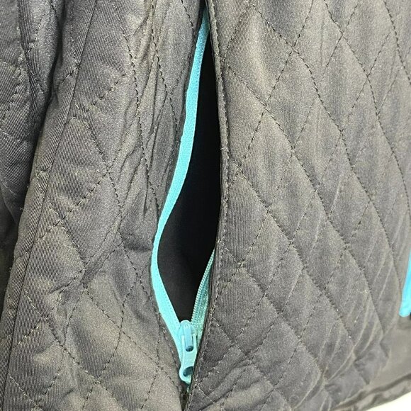 Footjoy FJ Jacket Womens Medium Black Zip Up Pockets Long Sleeve Quilted Golf - Picture 3 of 8